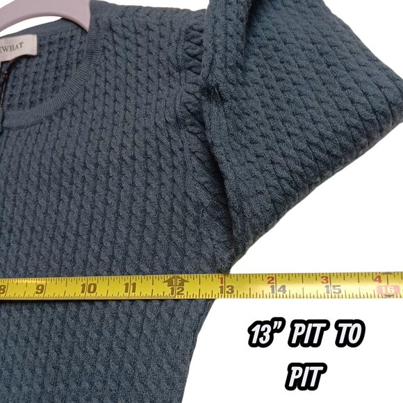 WeWoreWhat Fly Away Knit Sweater Cardigan SMALL Heather Ash Blue NEW - Picture 9 of 9